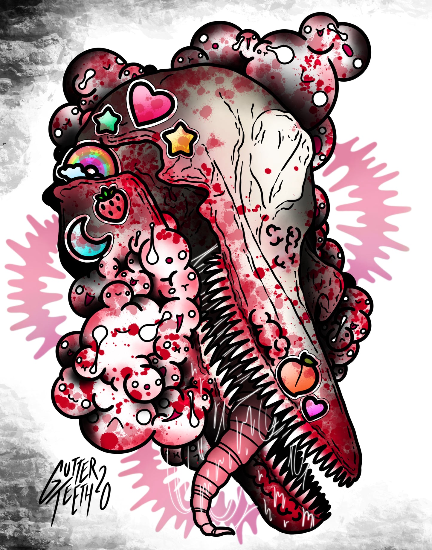 Tumor Growth Dolphin Skull Print